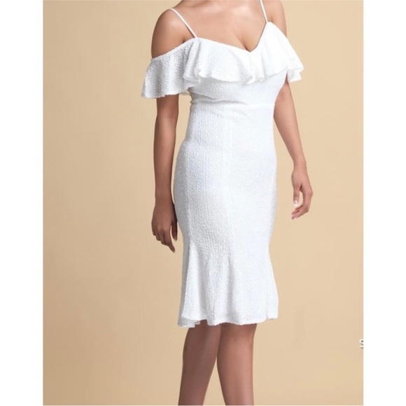Dalia Macphee BEAUTIFUL sequin stretch flare hem midi dress NWT - Picture 2 of 16